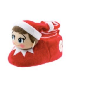 NEW the Elf on the Shelf a Christmas Tradition Kids 7-8 Pull on Slipper, Red